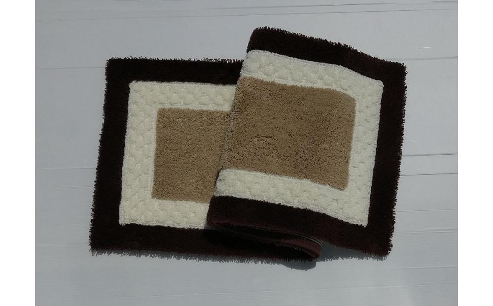 【ベージュ,ホワイト,ブラウン】ボルガキッチンマット小 約45cm×約120cm