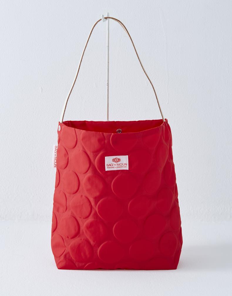 【ふるさと納税】ドット柄がかわいい！バッグンナウンのミニトートバッグ（レッド）