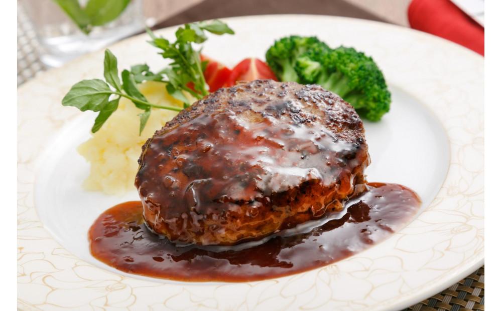 落合務監修 牛肉100％のハンバーグ130g×6個と黒トリュフソース180g