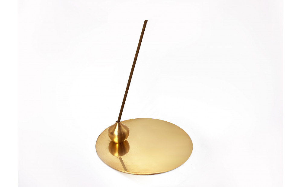 堺の伝統産品 お香立て [しずく-BRASS]とincense holder plate [BRASS] セット