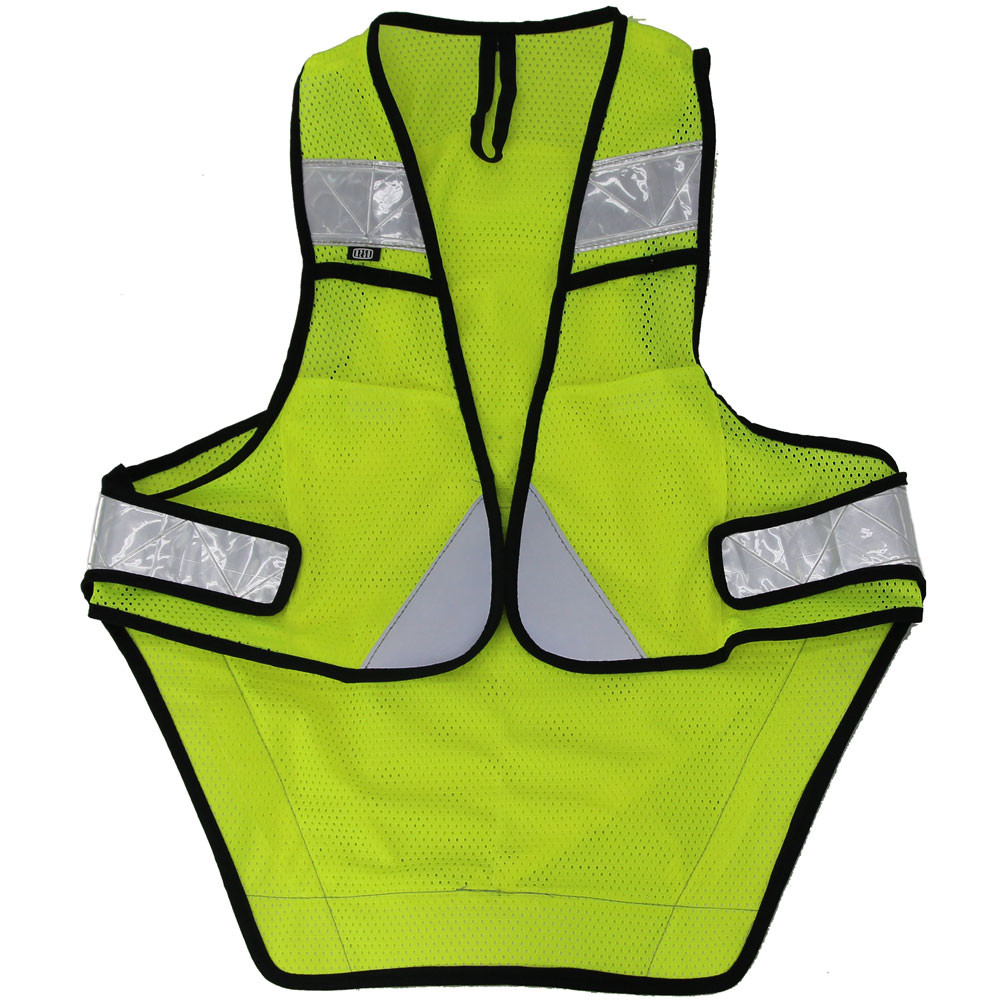 R250 サイクル反射ベスト  ポケット付きロング フリーサイズ  ネオンイエロー