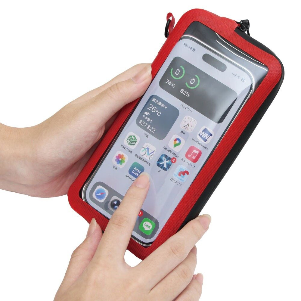 R250 防水スマートウォレットクリア SL  レッド