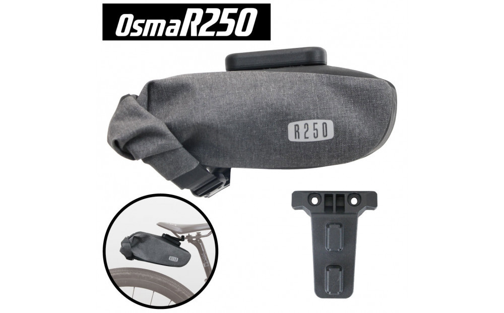 OsmaR250 防水サドルバッグスモール  グレー/ブラック