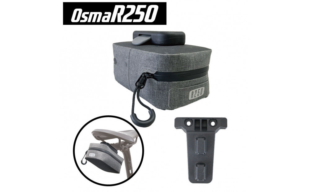 OsmaR250 防水サドルバッグミニ  グレー/ブラック