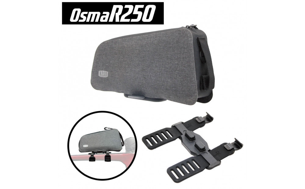 OsmaR250 防水トップチューブバッグ グレー/ブラック