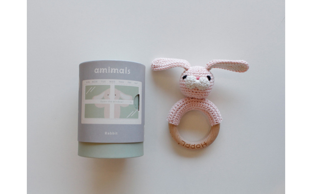 HOPPL（ホップル）手編みamimals（アミマルズ） ガラガラ Rabbit