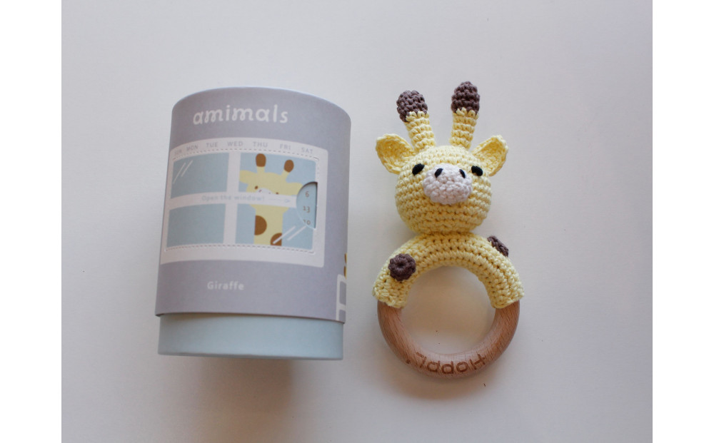 HOPPL（ホップル）手編みamimals（アミマルズ） ガラガラ Giraffe