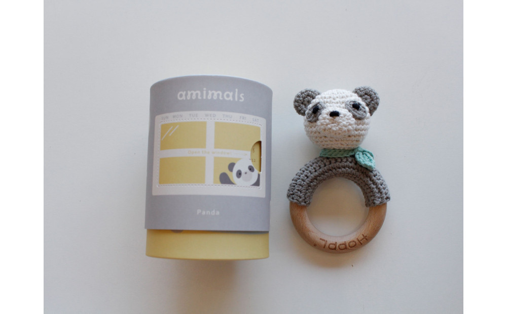 HOPPL（ホップル）手編みamimals（アミマルズ） ガラガラ Panda