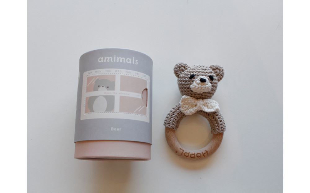HOPPL（ホップル）手編みamimals（アミマルズ） ガラガラ Bear