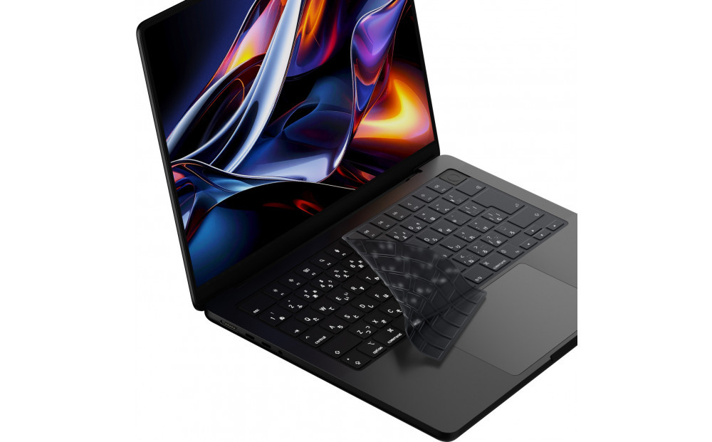 【堺市企画】Macbook 極薄キーボードカバー Air/Pro/Neo対応 日本語JIS配列 マットブラック