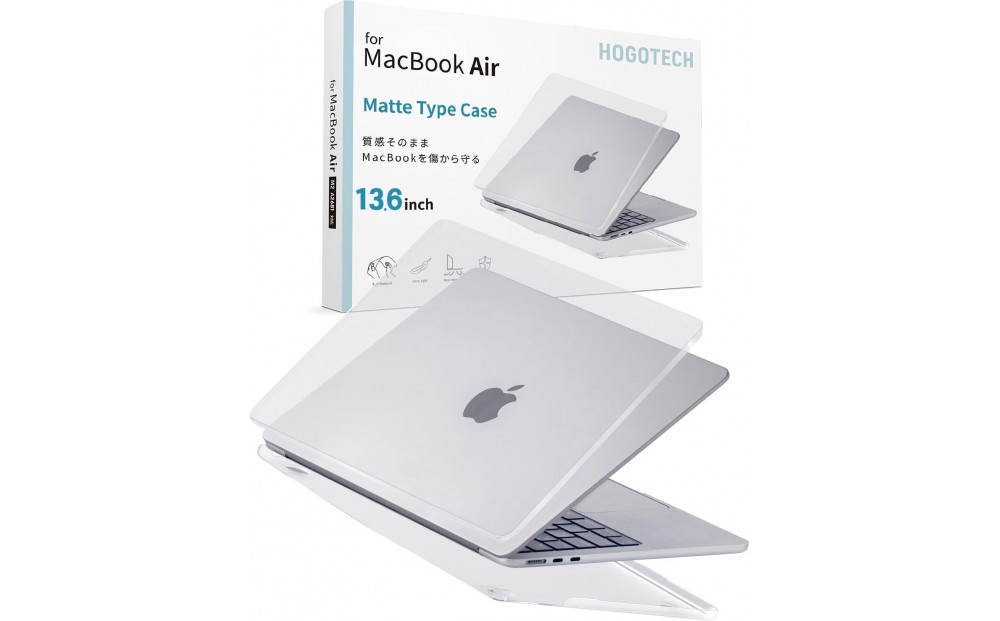 【堺市企画】Macbook カバー Air13inch M2～M5 マットクリア HOGOTECH