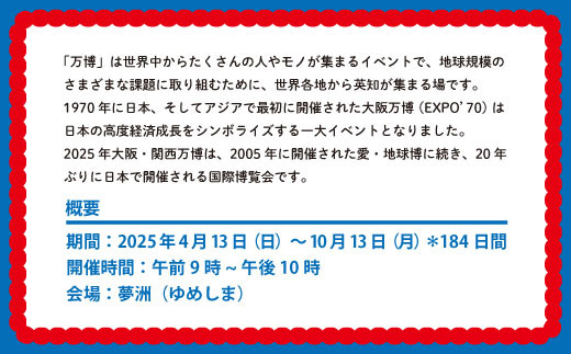 【70-05】2025年 大阪・関西万博入場チケット 一日券（中人）