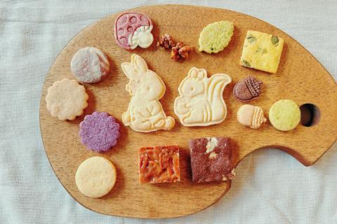 うさぎとリスの秋のクッキー缶 [4628]