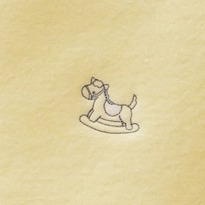 名入れ可 綿毛布スリーパー(丸型) ・クリームイエロー×木馬 毛布の町泉大津市産 sleeper-maru [3881]