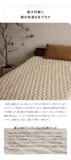 日本製 綿敷パッド シングルサイズ 100×205cm ナチュラルホワイト｜あったか ふんわりコットン 敷きパッド 秋冬春向き ウォッシャブル 丸洗いOK [3153]