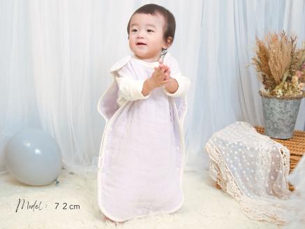 8重ガーゼ 丸型スリーパー (ラベンダー×ホワイト) 毛布の町泉大津市産｜綿100% 通気性 保温性 ふんわり 心地よい素材 年中使える [4253]