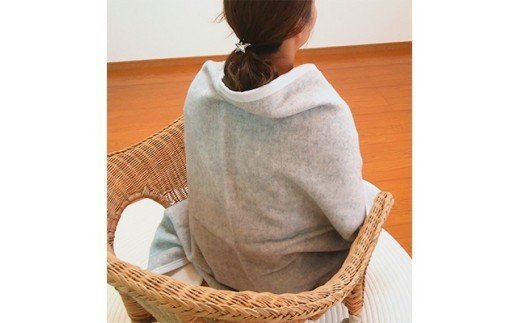 ウール/綿 毛布 ひざ掛け グレー系 [0173]