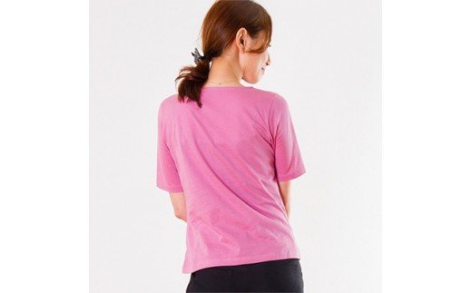 【限定100着】レディース 5分袖 ドレープネック カットソー(LLサイズ) [0300]