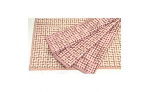 日本製ウール毛布 ひざ掛け(千鳥・ピンク系) [0480]