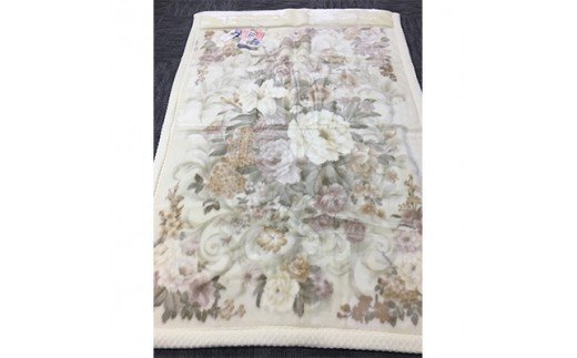 C.R.P加工毛布 2枚合わせマイヤー毛布 シングルサイズ ベージュ 1枚 21508柄 [0617]