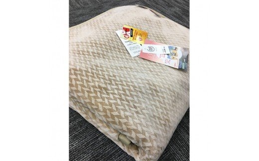 C.R.P加工毛布 ソフトマイヤー毛布 ダブルサイズ ベージュ 1枚 11701柄 [0629]