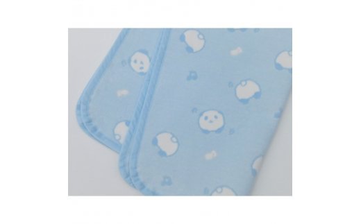 ベビー綿毛布(パンダ柄)ブルー・85×115cm・毛布の町泉大津産 N-PANDA [0713]
