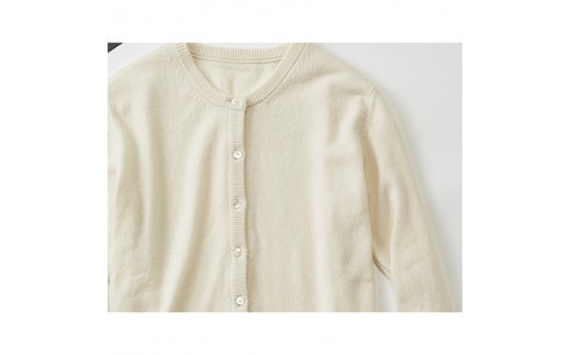 希少ベビーカシミヤ100％ 女性 カーディガン M ホワイト 1枚 20402M WH [0895]