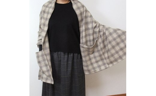 あったかくて洗える毛布羽織るタイプ カシミヤ20% チェック CSS－1(約70×180cm) [1061]