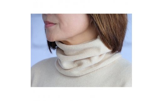 希少ベビーカシミヤ100%洗えるネックウォーマー日本製 Fタイプ ベージュ 1枚 201FBE [1157]