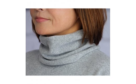 希少ベビーカシミヤ100%洗えるネックウォーマー日本製 Fタイプ グレー 1枚 201FGY [1159]