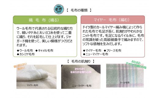 無着色 カシミヤ毛布 (毛羽部分) シングル [1369]