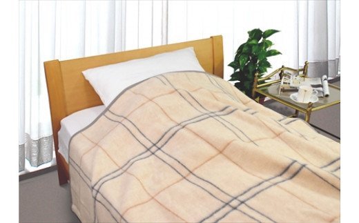 オーケー アルパカ入りウール混綿毛布 (毛羽部分) シングル [1376]