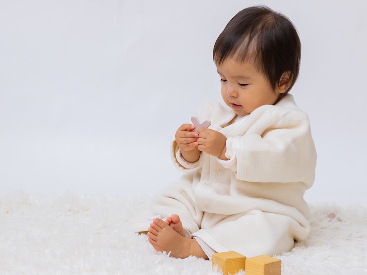 綿毛布 半袖スリーパー(Mサイズ) オーガニック綿使用 2way仕様で暖か 毛布の町(泉大津産) sleeper-hs-organic [1636]