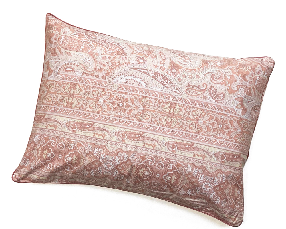 肌温度調整 アウトラストウオッシャブル枕(35×50cm)1個 枕カバー ピンク2枚(リーブ柄) [2292]