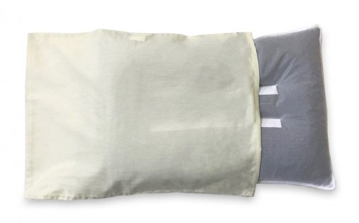 紀州備長炭 まくら 枕カバー アイボリー付き [2326]
