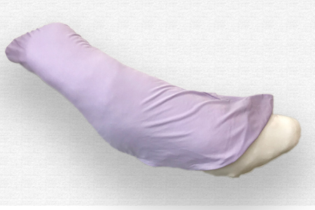 抱き枕 (全長118cm) 吸汗速乾・シルケット加工枕カバー付き パープル [2348]