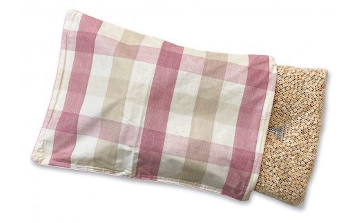 寝て味わう大自然 ひのき枕 ピンクチェック 枕カバー付き [2355]