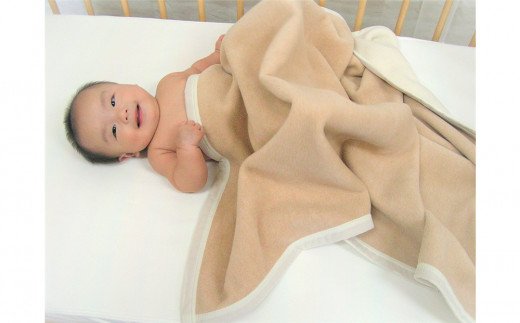 ベビー毛布 (オーガニック綿使用) リバーシブル色 毛布の町泉大津産 [2424]