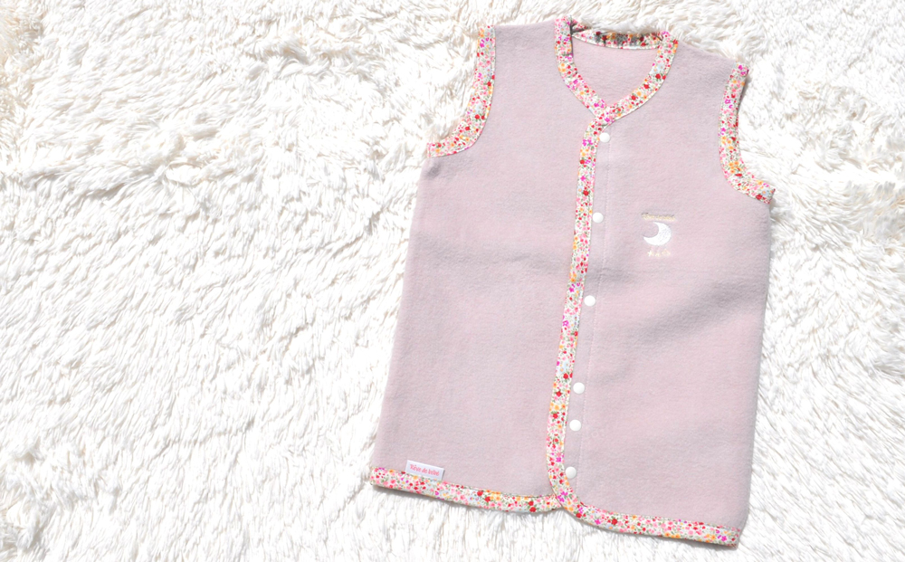 綿毛布スリーパー (Sサイズ) 2way仕様で暖か ベージュピンク×花柄｜ 贈答品 ギフト 誕生日プレゼント 贈り物 クリスマス ベビー キッズ sleeper-s [2434]