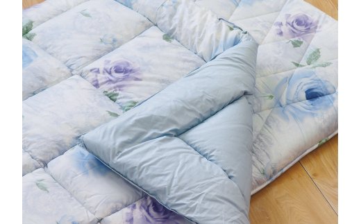 布団セット [シングル] ブルー 掛けふとん 1枚 敷き布団 1枚 バーバラ BL [2814]