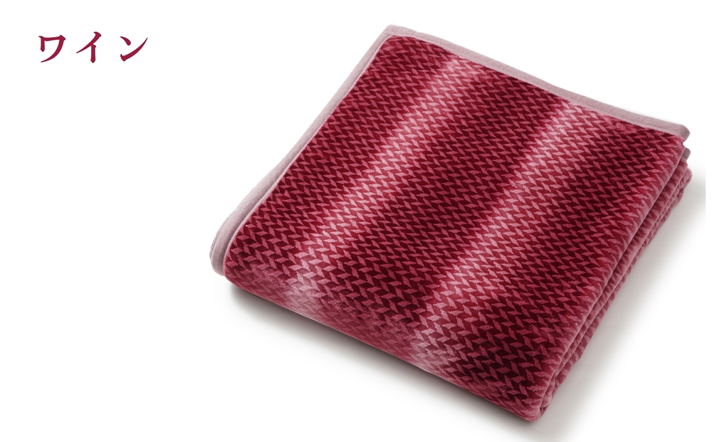 ディアジャパン 泉大津産 アクリル毛布 (毛羽部分) ダブルサイズ ワイン [2825]
