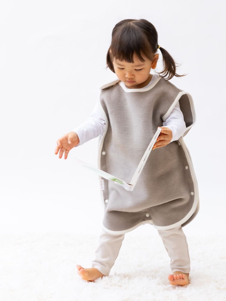 名入れ可 綿毛布スリーパー (丸型) ブラウン×くま 毛布の町泉大津市産 sleeper-maru [3342]