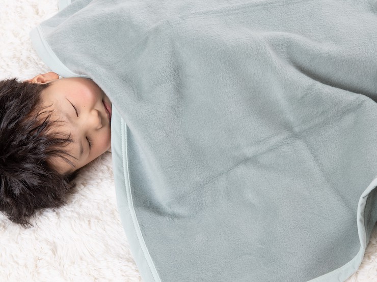 綿100% ベビー毛布(アッシュグリーン) 85×115cm 毛布の町泉大津市産 N-MM300 [3350]