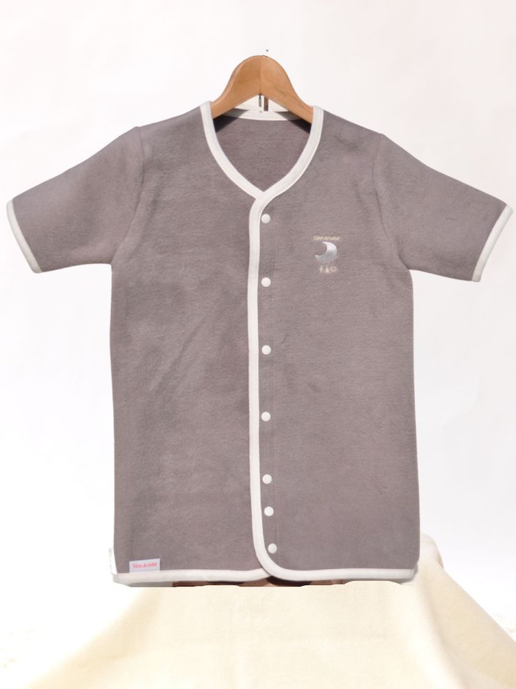 綿毛布 半袖スリーパー (Mサイズ) 2way仕様で暖か ブラウン 毛布の町 (泉大津産) sleeper-hs [3360]