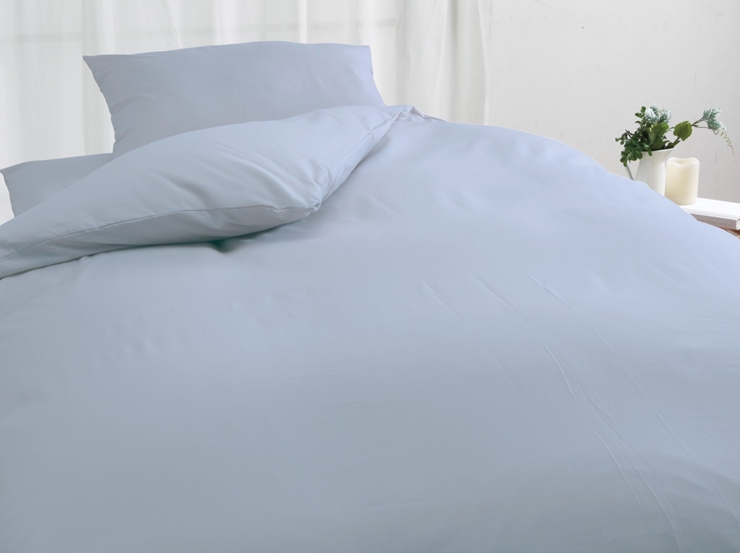 丸洗いOK [ゆったり シングル] 綿100% ふとんカバー掛・敷・枕3点セット 8602 ブルー