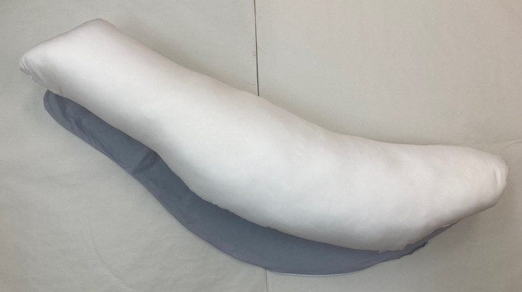 ドルフィン型 抱き枕 1個 ファスナー付専用カバー グレー 2枚付 [3572]