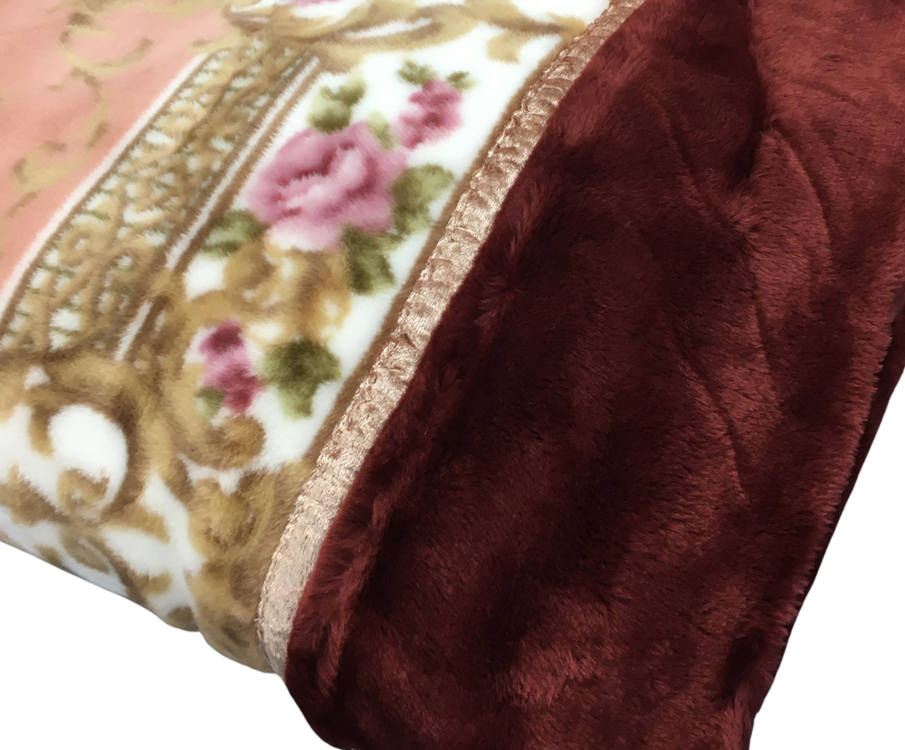 日本製 アクリル マイヤー毛布 シングル ワイン 1枚 (新合繊合わせ毛布) 1684EN [3611]