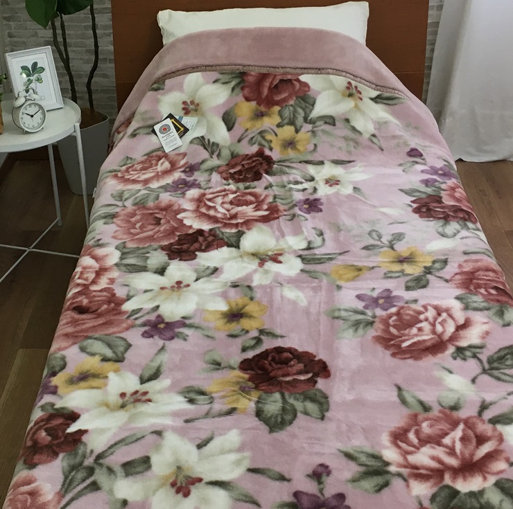 C.R.P加工毛布 マイヤー毛布 シングル ピンク 1枚 (合わせ毛布)24401PI｜マイナスイオン 快眠 快適 睡眠 洗える 洗濯可能 [3786]