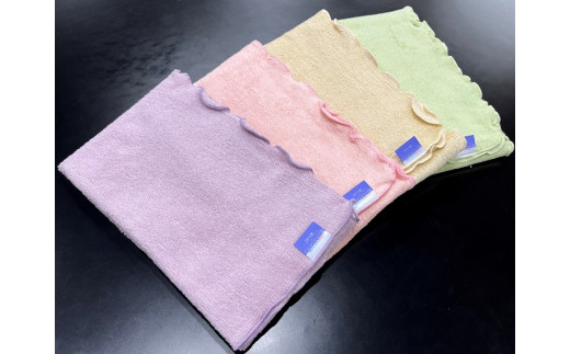 抜群の吸水力､伸び～る･巻きやすく･使いやすい SOraGOCOCHI やまと木綿フェイスタオル4枚セット [3815]