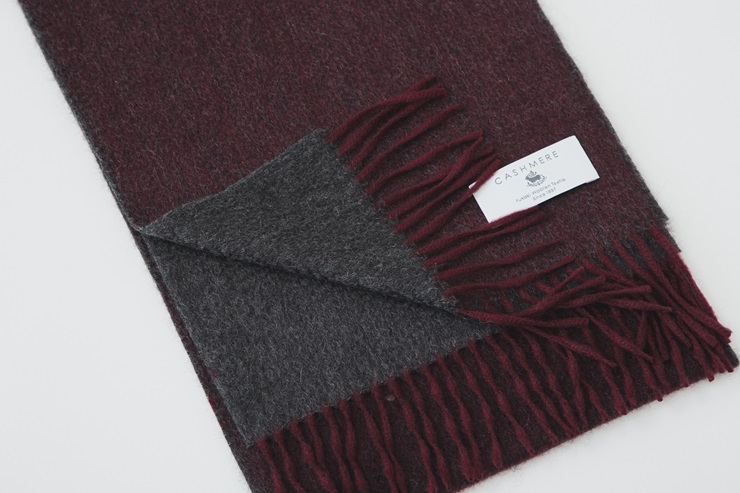 カシミヤ100% シングルリバーマフラー ワイン｜高級素材 軽量 なめらかな肌触り 寒さ対策 確かな技術 日本製 プレゼント ギフト 誕生日 お見舞い お歳暮 父の日 母の日 [4037]